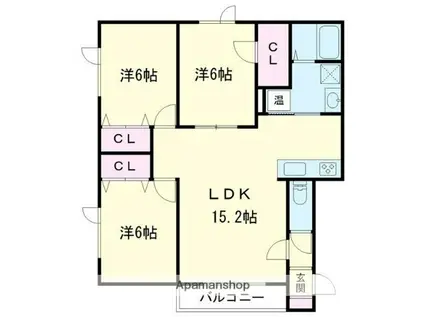 WHITE LABEL(3LDK/3階)の間取り写真