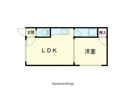 ラビットハイツ(1DK/1階)の間取り写真