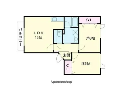 ヴィーナスヴィレッジⅢ(2LDK/1階)の間取り写真