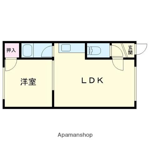 フローレンス16B(1DK/2階)の間取り写真