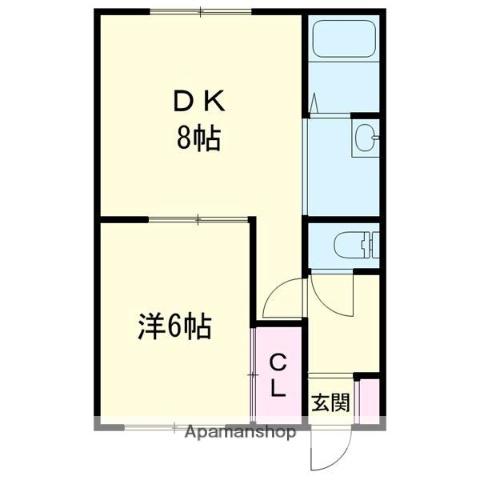 エクセルハイツ(1LDK/2階)の間取り写真