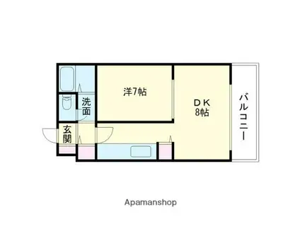 Jステージ苫小牧Ⅰ(1LDK/4階)の間取り写真