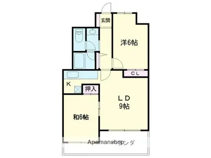 Jステージ苫小牧Ⅱ(2LDK/5階)の間取り写真