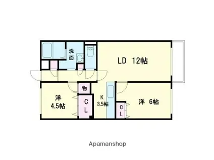 Jステージ拓勇(2LDK/4階)の間取り写真