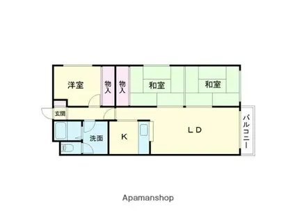 Jステージ高丘(3LDK/4階)の間取り写真