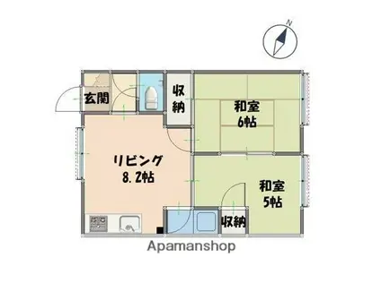 住吉ハイム(2DK/2階)の間取り写真