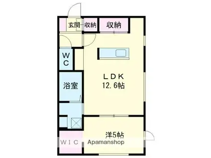 ノルフィーノ リデアI(1LDK/1階)の間取り写真