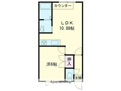 エタニティⅤ(1LDK/1階)の間取り写真