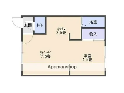 ハイツゆう(1DK/3階)の間取り写真