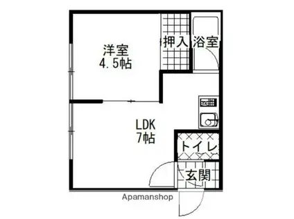 ソフィーユ錦岡(1DK/2階)の間取り写真