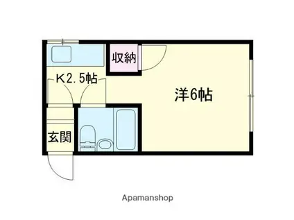 コーポウエスト(1K/2階)の間取り写真