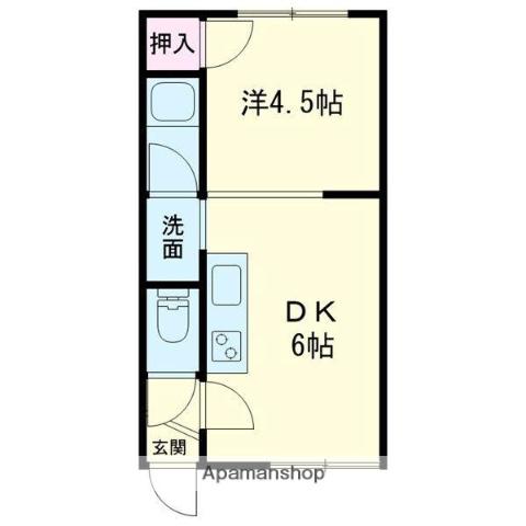 メゾンドシュー(1DK/1階)の間取り写真