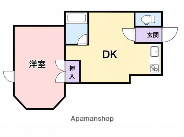プラティークジョア(1DK/2階)の間取り写真
