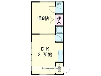 P・Mハイツ(1DK/2階)の間取り写真