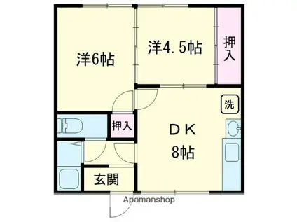 SANSUI(2DK/2階)の間取り写真