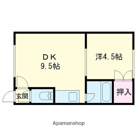 ドムス音羽(1DK/1階)の間取り写真