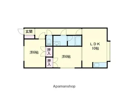 レインボーハウス柏木NO.7(2LDK/1階)の間取り写真