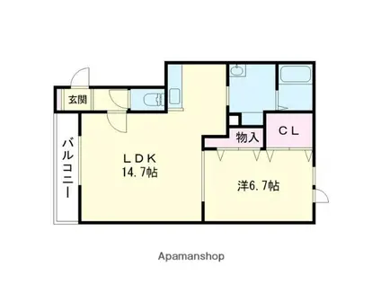レインボーハウス緑町NO58(1LDK/2階)の間取り写真