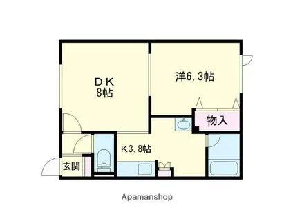 レインボーハウス永福NO26(1DK/1階)の間取り写真