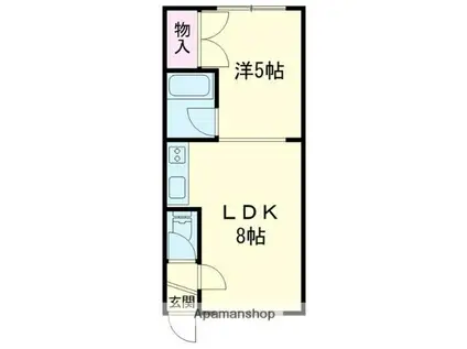 ハイムピュア(1DK/2階)の間取り写真