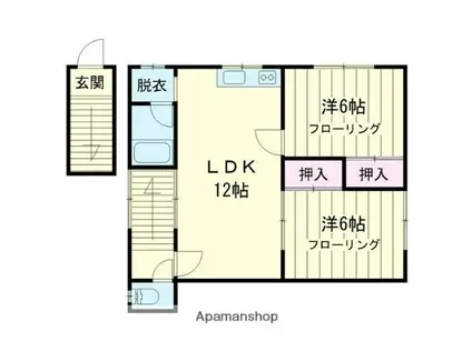 日吉荘A(2DK/2階)の間取り写真