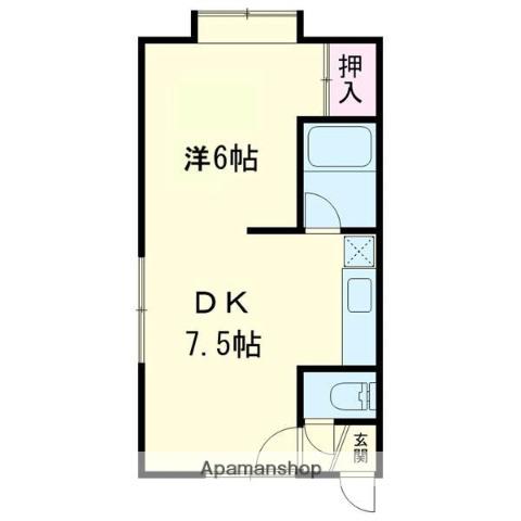室蘭本線 苫小牧駅 徒歩22分 3階建 築34年(1DK/3階)の間取り写真