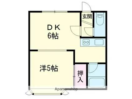 アドニス(1LDK/2階)の間取り写真