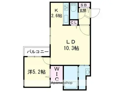 N-STAGE SHIOMI(1LDK/4階)の間取り写真