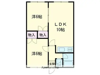 ブリリアントしらかば(2LDK/1階)の間取り写真