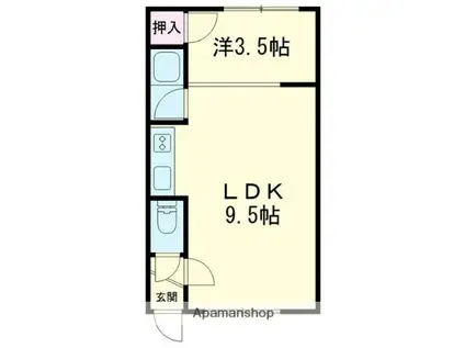 コーポアスランⅡ(1LDK/2階)の間取り写真