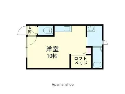 プロヴィデンスⅢ(ワンルーム/1階)の間取り写真