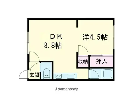 サンコート末広(1DK/1階)の間取り写真