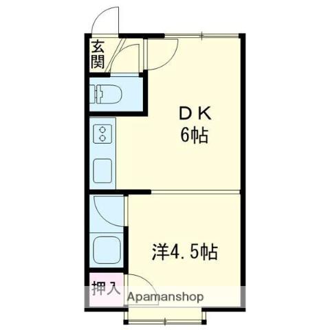 マイン日の出(1DK/2階)の間取り写真