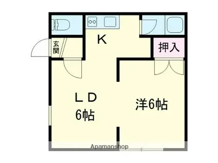 コーポかわむら(1DK/2階)の間取り写真