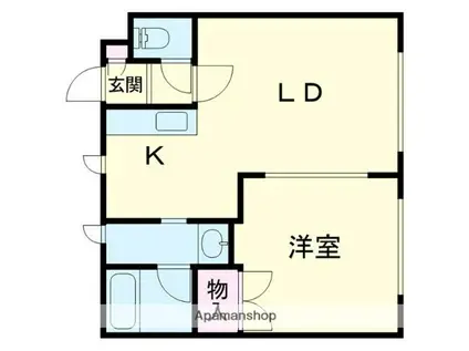 チェリーブロッサム(1LDK/2階)の間取り写真