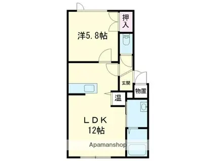 アヴァンティ(1LDK/2階)の間取り写真