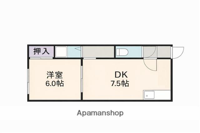 北日本ハイムC棟(1DK/1階)の間取り写真