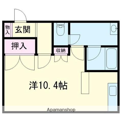 クリスタルハーモニー26(1K/1階)の間取り写真