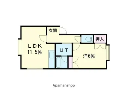 クリスタルハーモニー29(1SDK/2階)の間取り写真