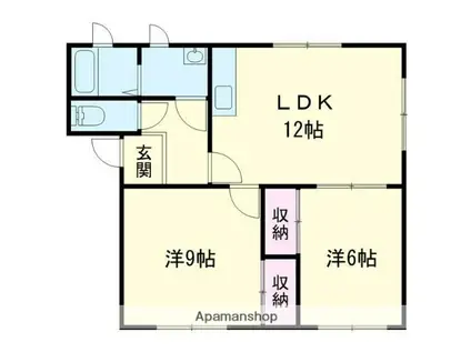 プリンスハイム美園(2LDK/2階)の間取り写真