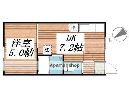 三条ハイツ(1DK/1階)の間取り写真