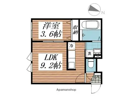 アンダーズ苫小牧駅前(1LDK/2階)の間取り写真