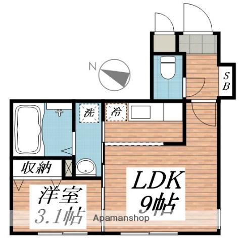 アンダーズ苫小牧駅前(1LDK/2階)の間取り写真