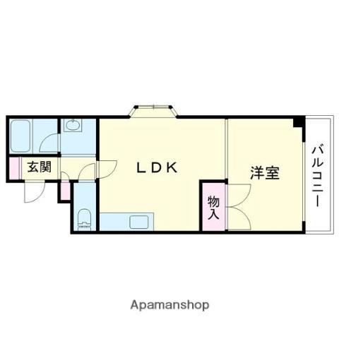 グランドール美園(1DK/4階)の間取り写真