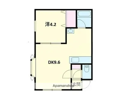 レインボーハウス澄川NO13(1DK/2階)の間取り写真