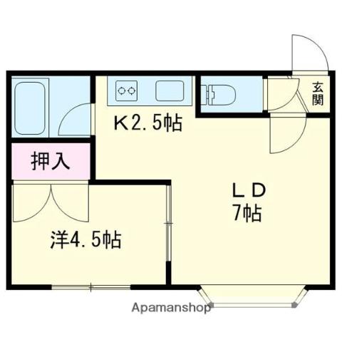 アドリアーナ(1LDK/2階)の間取り写真