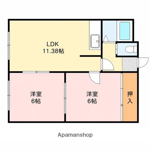 エスパシオ・コモド(2LDK/3階)の間取り写真