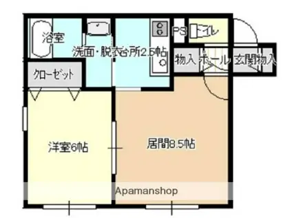 なごみ旭町(1LDK/2階)の間取り写真