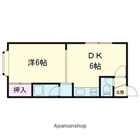 Mハイツ(1DK/3階)の間取り写真