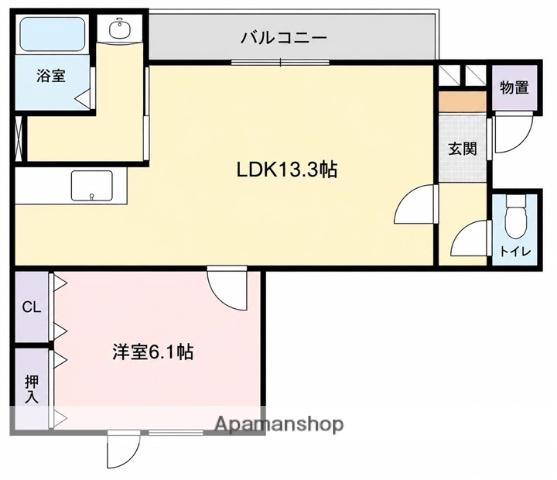 SHALOMⅢ(1LDK/2階)の間取り写真